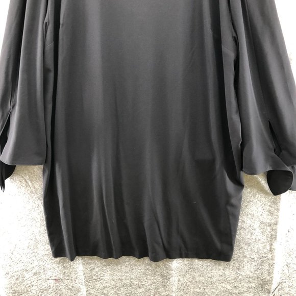 Eloquii Black Tie Sleeve Flowy Shift Dress Knee Length Plus Siz 26 LBD Formal - Picture 4 of 12